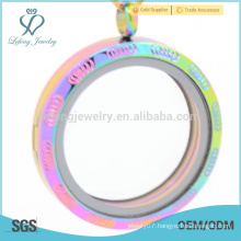 Fashion design couple photo locket pendant ,glass floating charm locket,best selling products locket